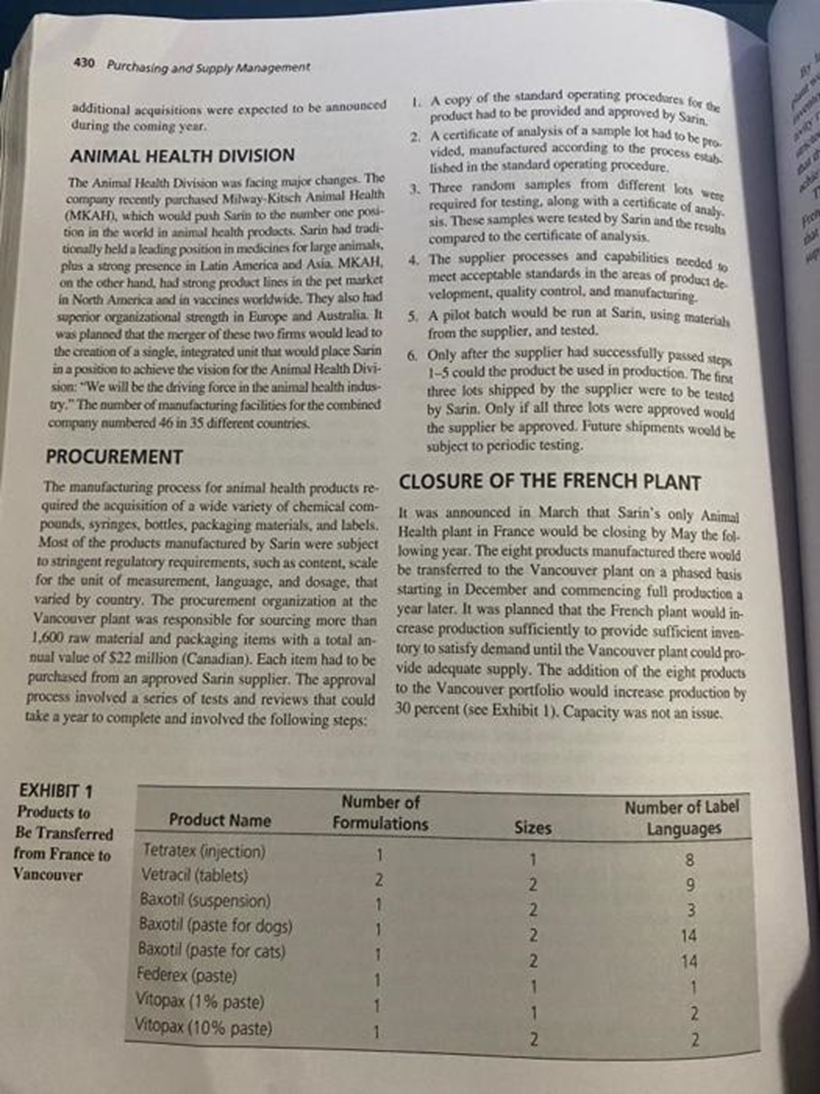 order to find the best solution for transfering the product from France