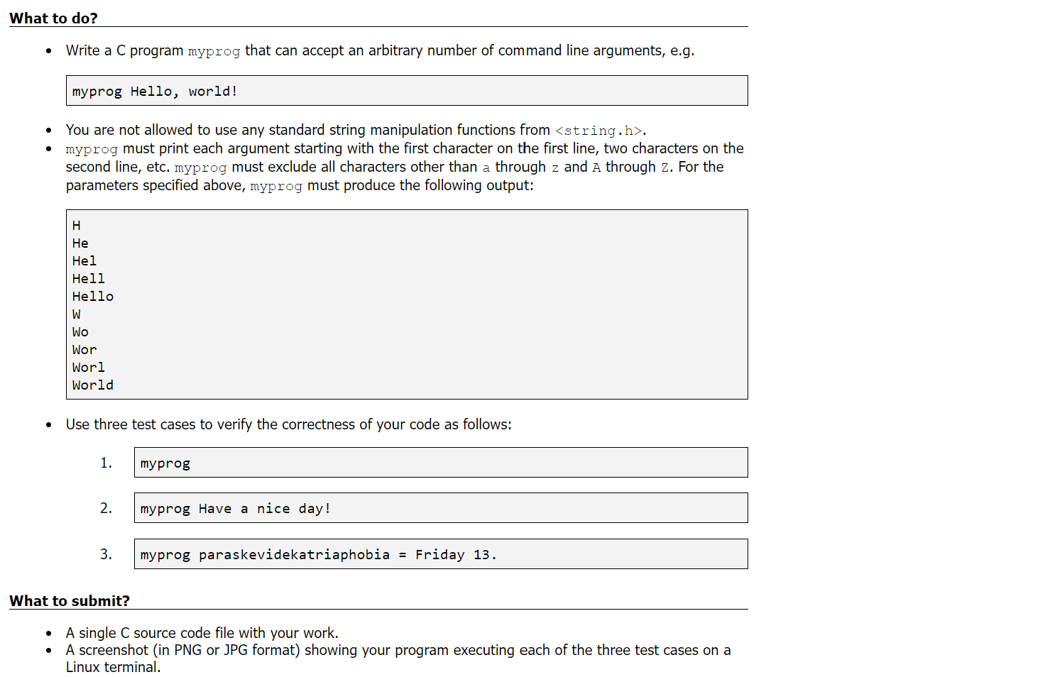  Using Online GDB Write a C program myprog that can accept
