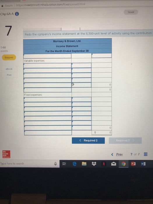 Australian c The company's income statements for the three most recent months