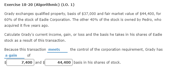 and provides services worth $40,000 for 50% of the stock. If an