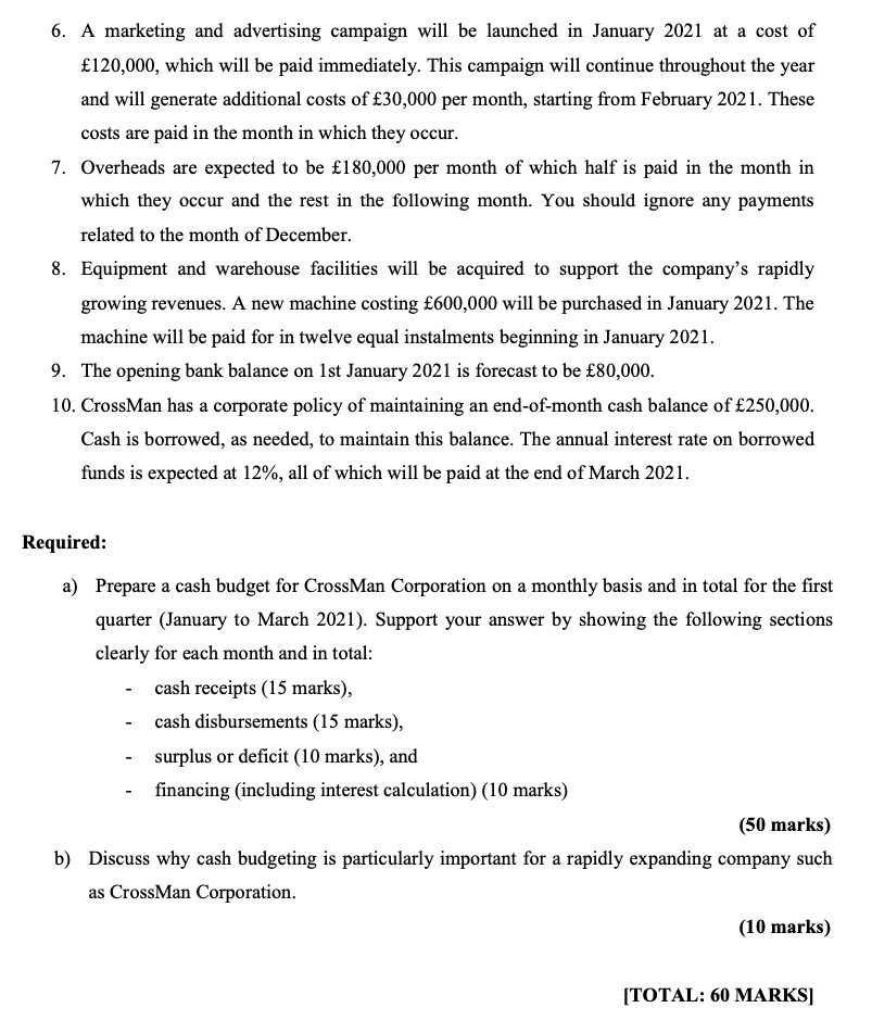 Corporation, a rapidly expanding crossbow manufacturer, is in the process of formulating