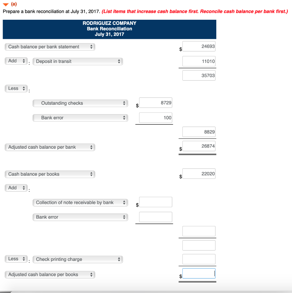 account at the Imura Bank. At July 31, selected data from the