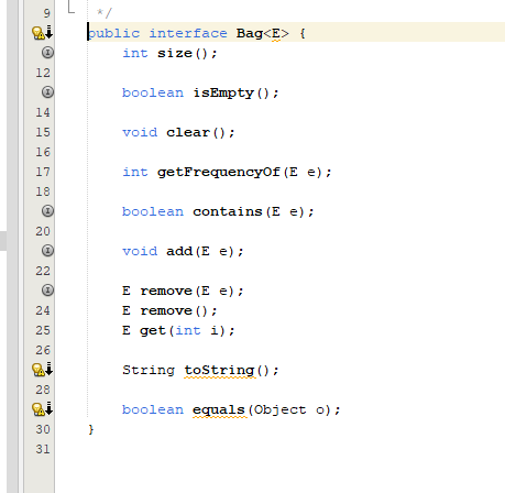 { private E[] list; private int numberOfEntries; private static final int DEFAULT_CAPACITY