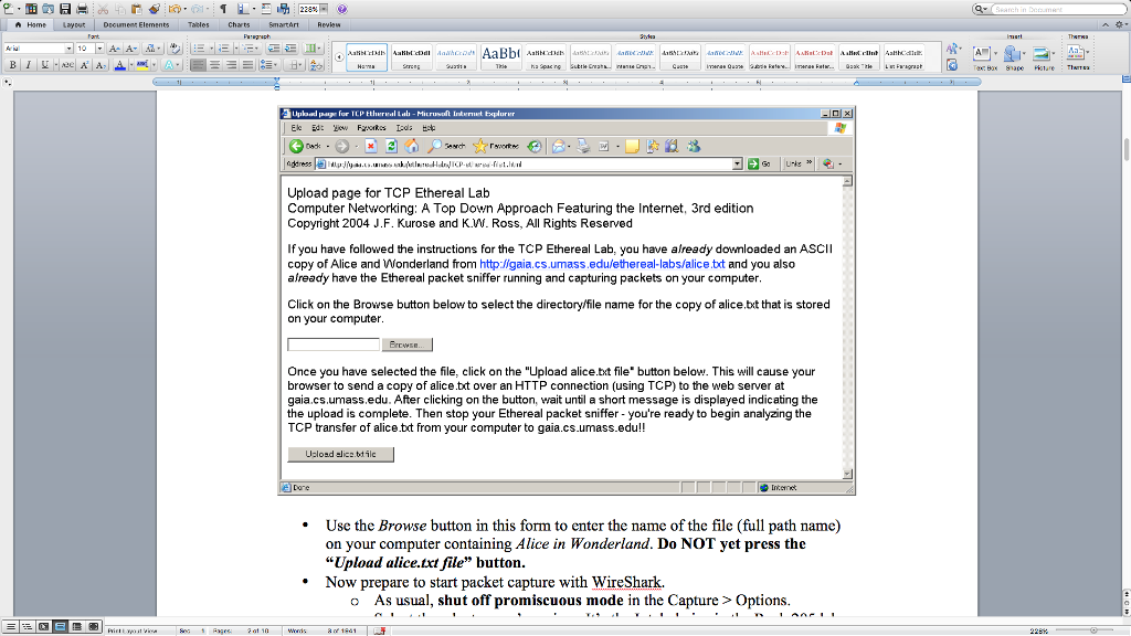 the sequence numbers of the first six segments in the TCP connection