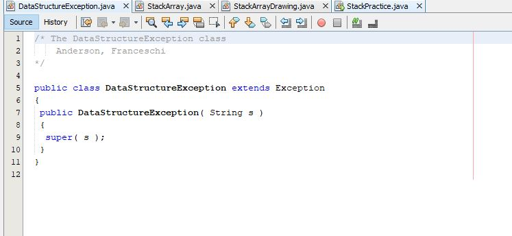  /* StackArrayDrawing * Anderson, Franceschi */ import java.awt.Graphics; import javax.swing.JFrame; import