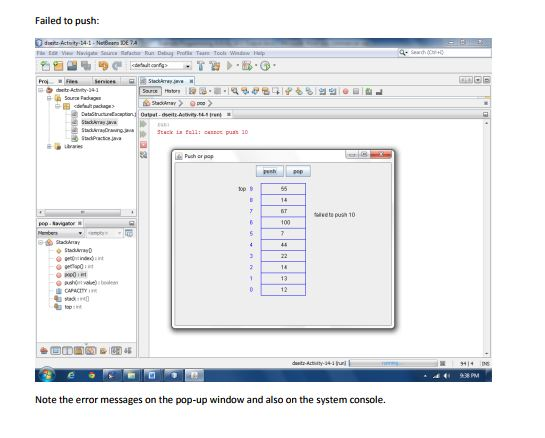 = 100; public static final int HEIGHT = 25; private StackArray sa;