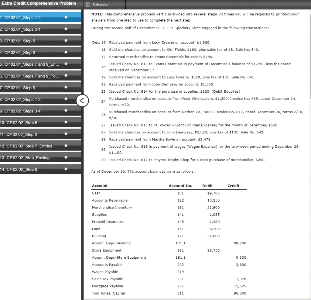CP.02.01_Steps 1-2 - Comprehensive Problem. Extra Credit Comprehensive Problem Calculator 1. CP.02.01