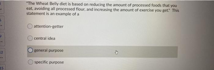  "The Wheat Belly diet is based on reducing the amount of