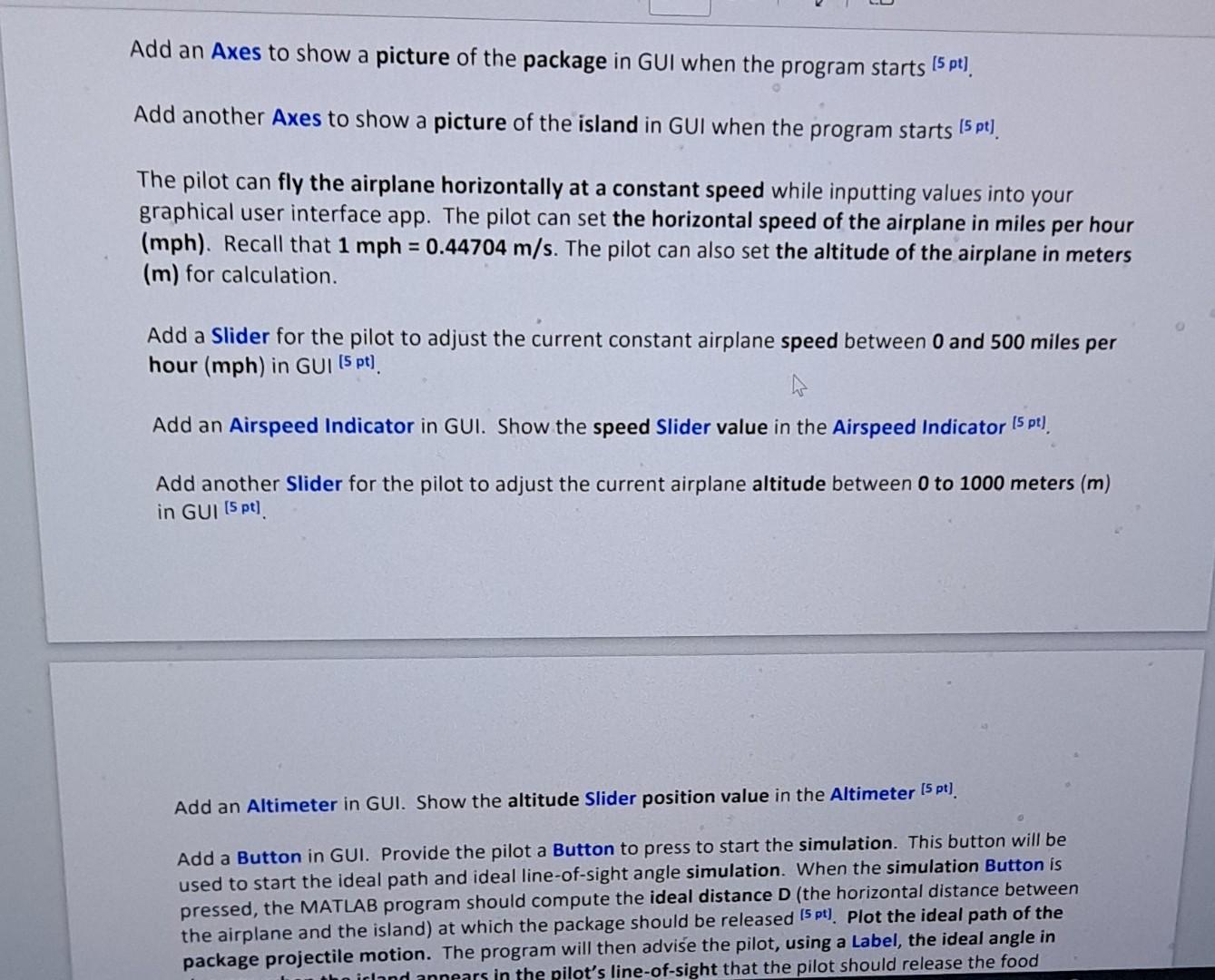 Air Simulation - a Graphical User Interface App Deliver a Package by