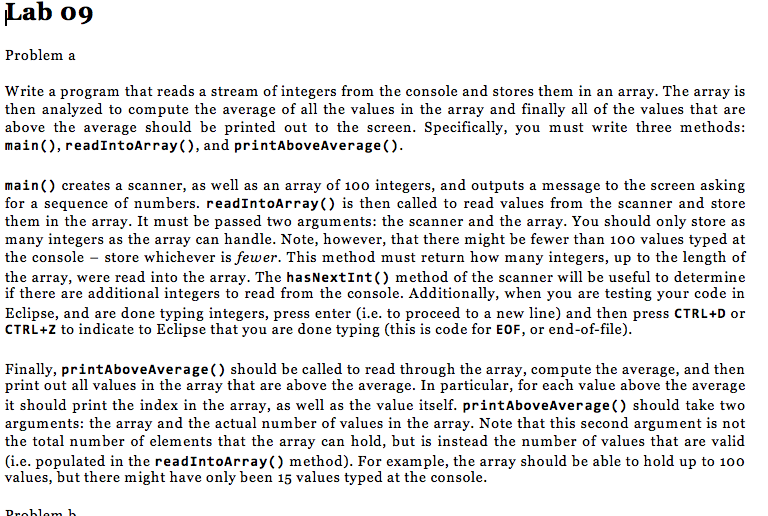  ab o Problem a Write a program that reads a stream