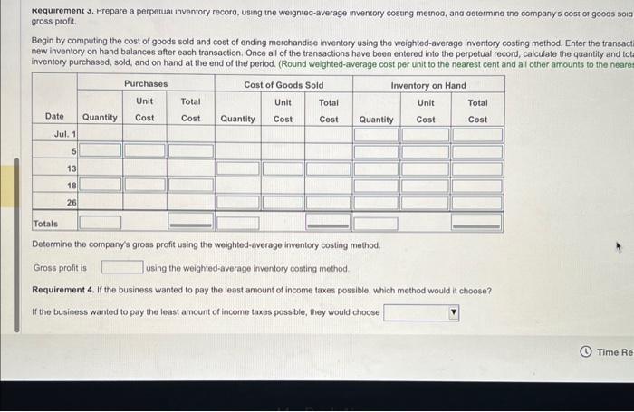 1. Prepare a perpetual inventory record, using the FFFO imventory costing method,