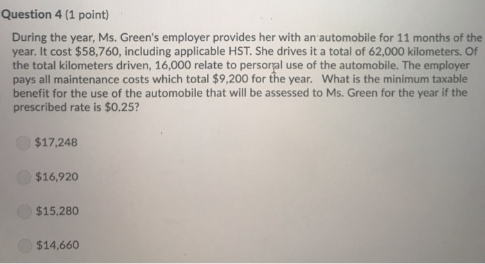  question 4.5and 6 Question 4 (1 point) During the year, Ms.