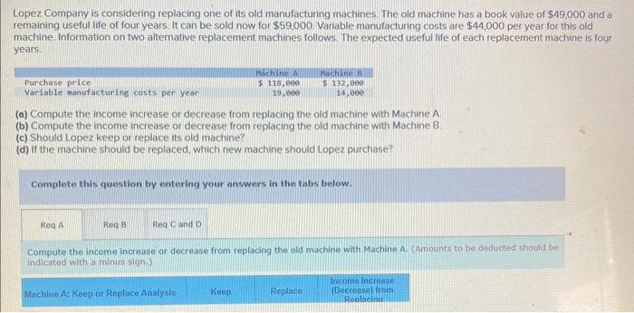  2 Required A Required B Required C/D Lopez Company is considering