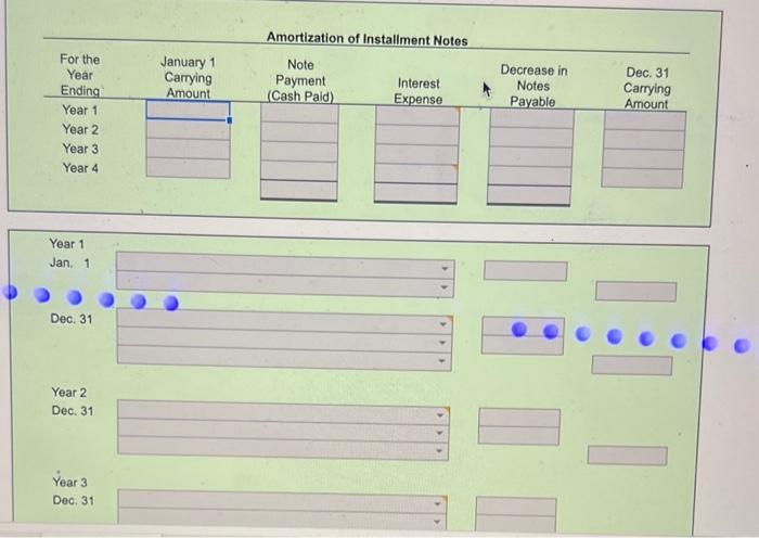 Co. obtained a $147,750, 4-year, 7% installment loan from Cancun Bank. The