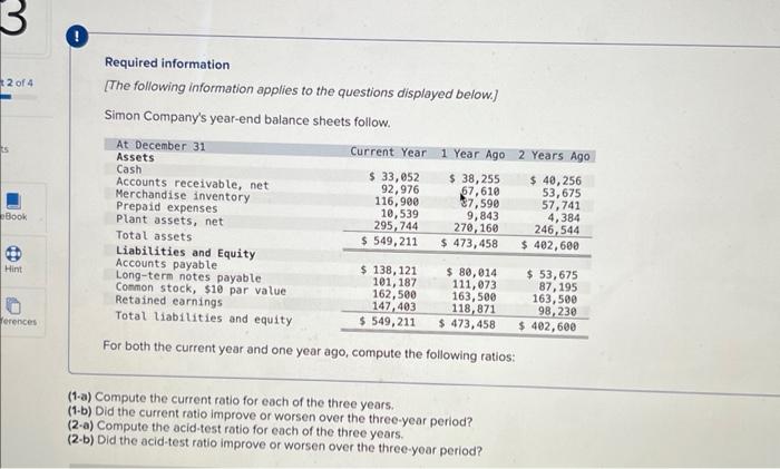 PLEASE I NEED THE ANSWERS ASAP. (1-a) Compute the current ratio for