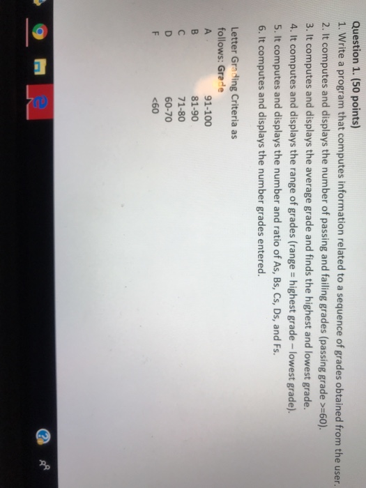  Question 1. (50 points) 1. Write a program that computes information