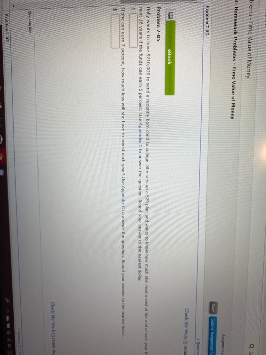  blems Time Value of Money t: Homework Problems - Time Value