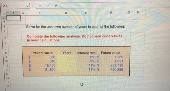 rate in each of the following: Complete the following analysis. Do not
