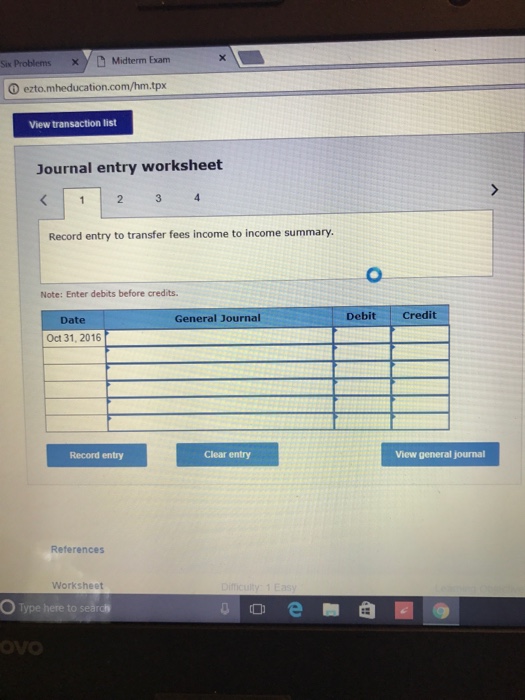the following data on October 31, 2016 STATEMENT SHEET 32,500 Jason Jamison,