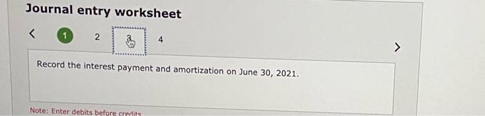 Record the interest payment and amortization on December 31, 2021