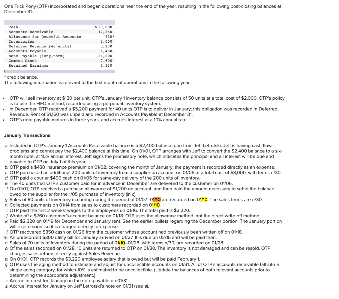 Please do journal entries for each with the corresponding amounts too. Then