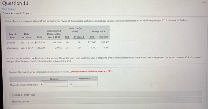  Question 11 View Policies Current Attempt in Progress Victor Mineli, the