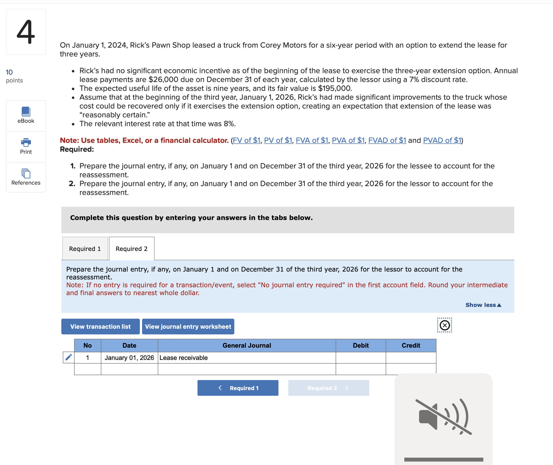 January 1, 2024, Rick's Pawn Shop leased a truck from Corey Motors