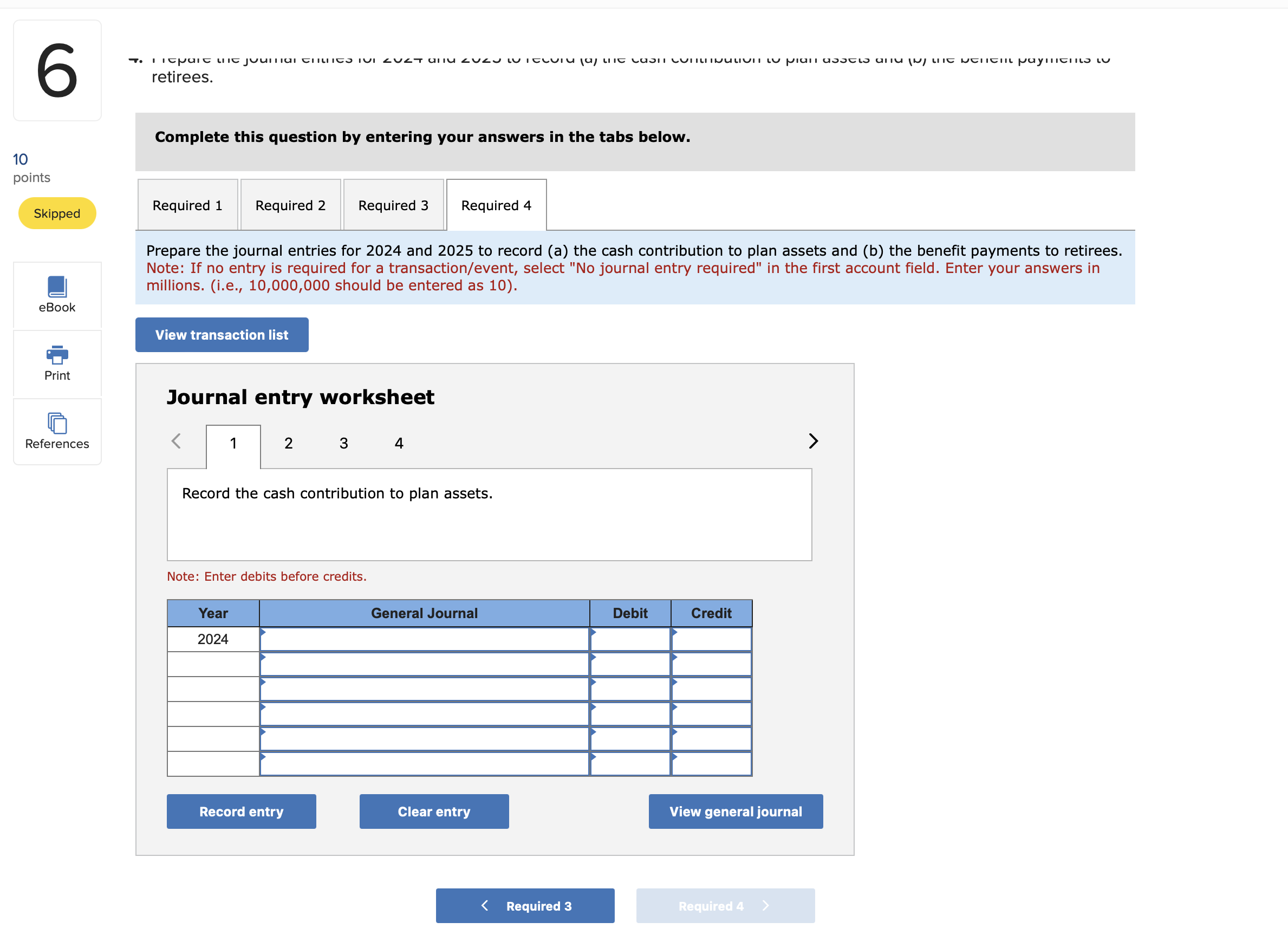 the reassessment. 2. Prepare the journal entry, if any, on January 1