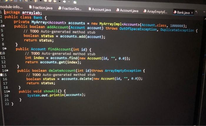 else if(this.id 1 Enter Option (1..5)> 4 Enter Account Information : :