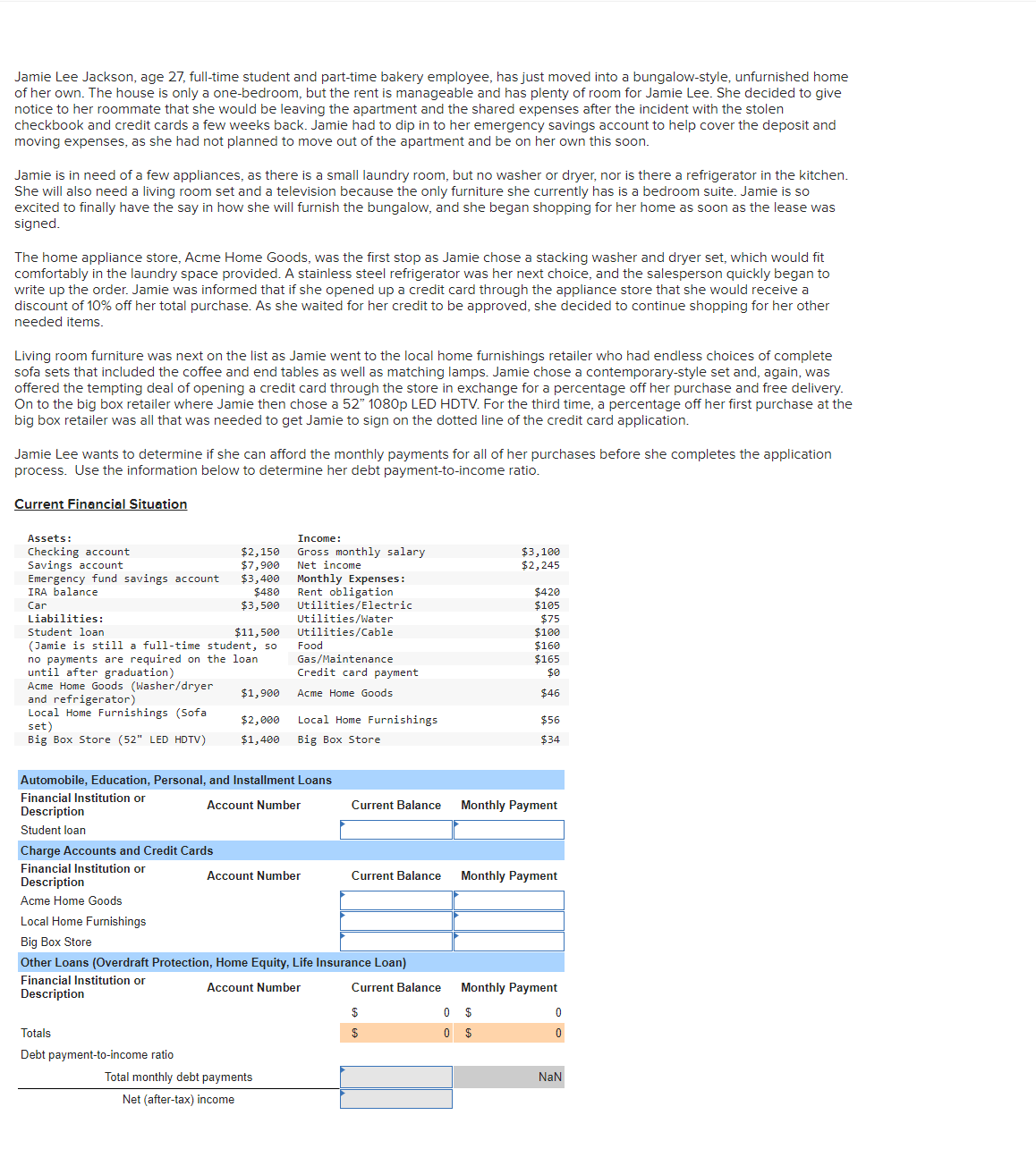  Jamie Lee Jackson, age 27, full-time student and part-time bakery employee,