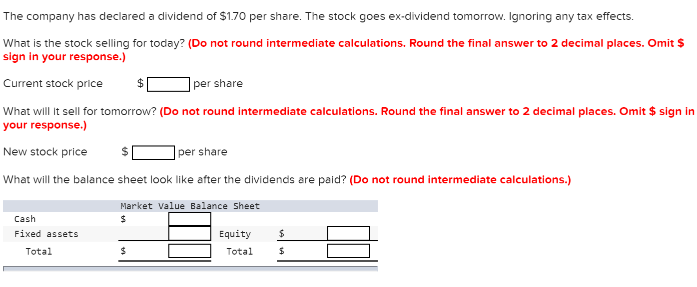 here in market value terms. There are 10,000 shares of stock outstanding.