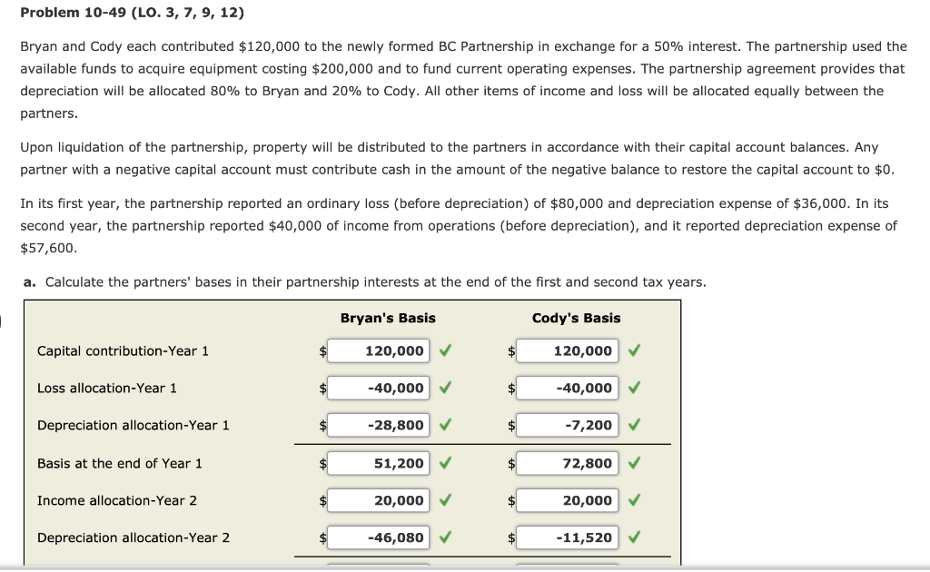  Problem 10-49 (LO. 3, 7, 9, 12) Bryan and Cody each