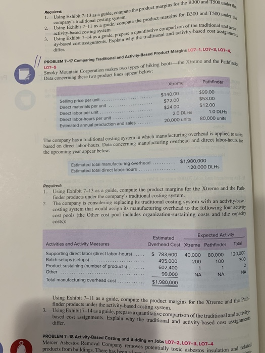 question number 17 1300 under the 50 dhe Required: 1. Using Exhibit