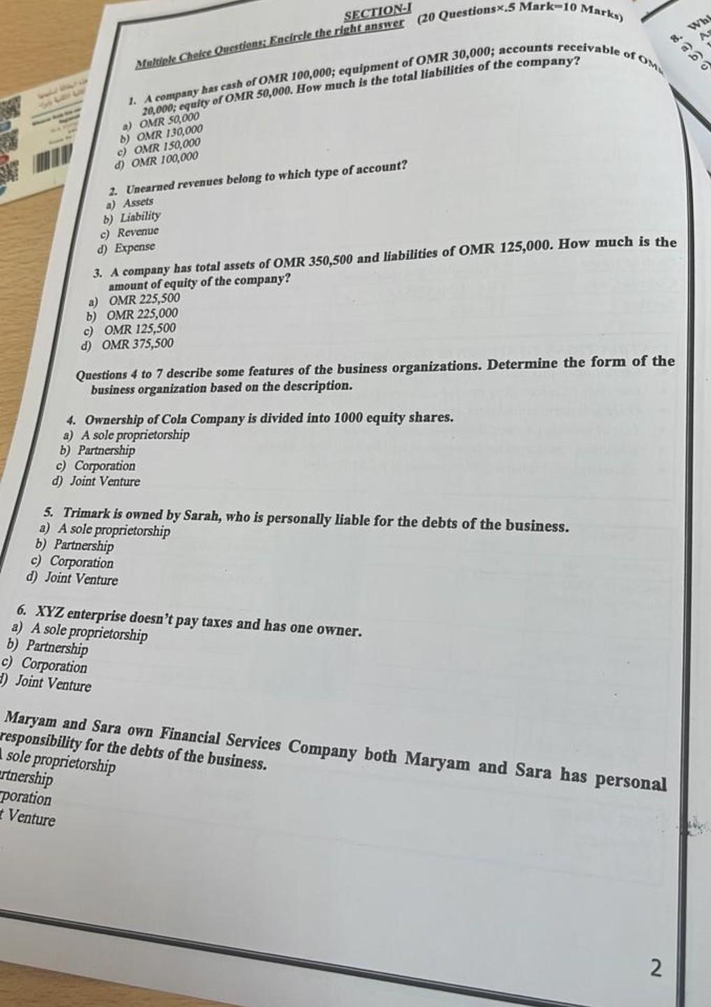  only choose the correct answer. No need for details I need