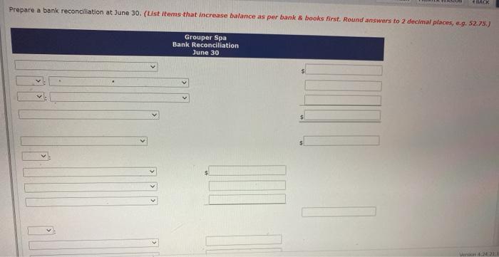 for the Cash account of $3,977.35 on June 30 and the bank