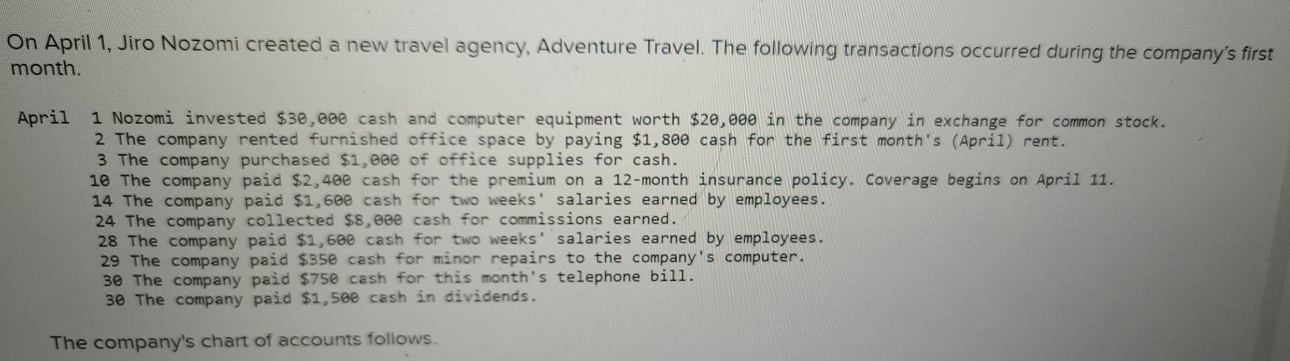 Need help fixing my problem On April 1, Jiro Nozomi created a