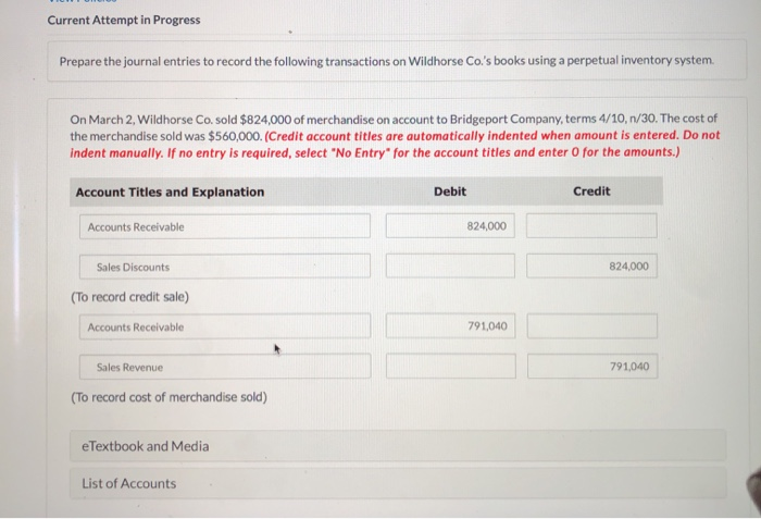  Current Attempt in Progress Prepare the journal entries to record the