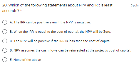 with a 12% cost of capital: Project Y Project z Initial cost