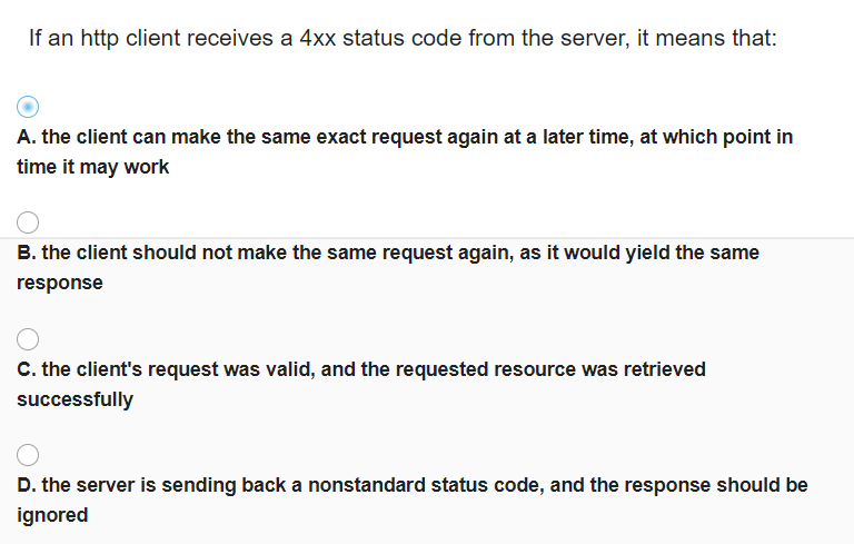 http response error code confuse between a or b. If an http