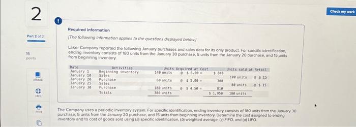Please help me wjth the Specific Id, Weighted Average, FIFO, and LIFO