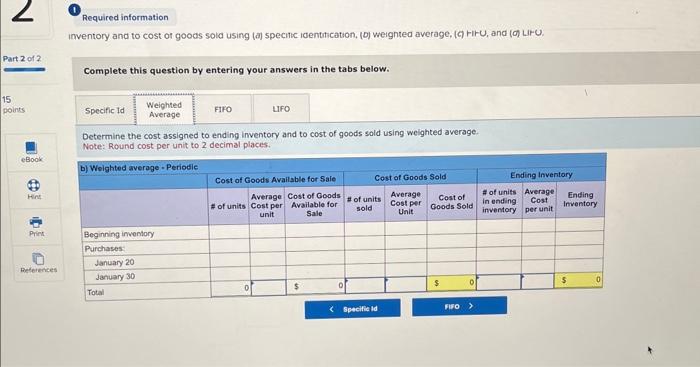 Laker Company reported the following January purchases and sales data for its