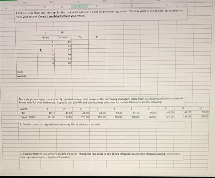  3. Calculate the slope and intercept for the data in the