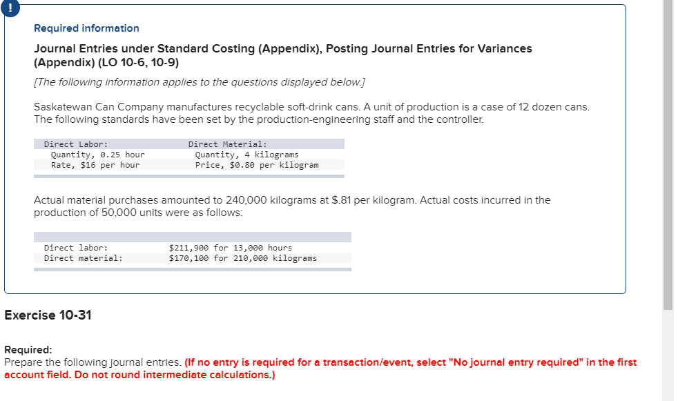 Required information Journal Entries under Standard Costing (Appendix), Posting Journal Entries