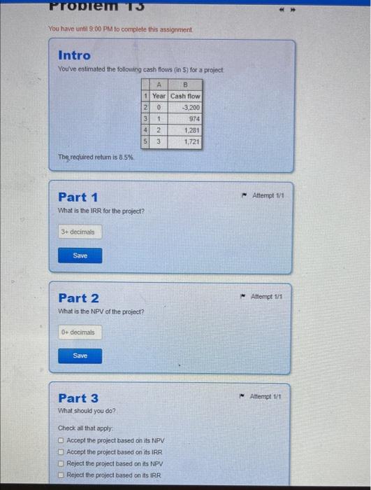  You have until 9.00 PM to complete this assignment. Intro You've