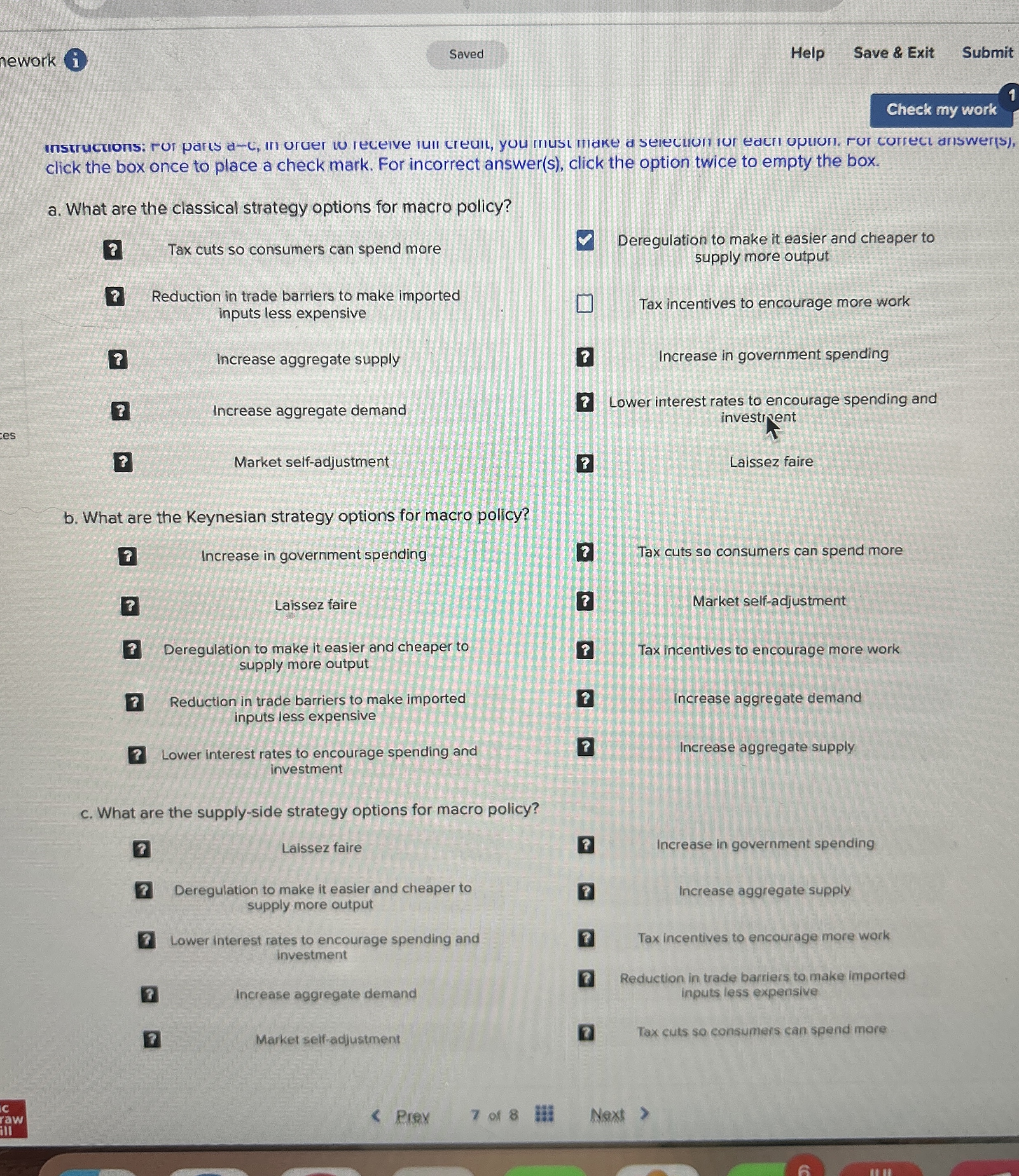  nework (i) Help Save & Exit Submit mstructions: ror paris d-c,