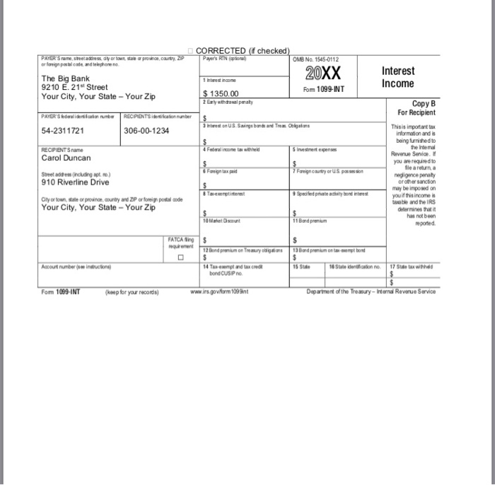 tax return you prepared for Donald and Dianne Duncan: Select the total