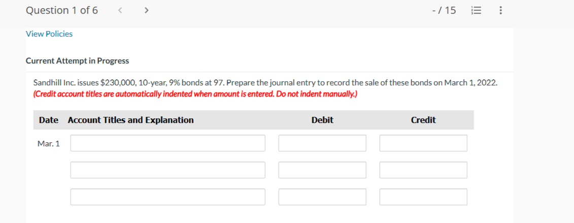  Current Attempt in Progress Sandhill Inc. issues $230,000,10-year, 9% bonds at