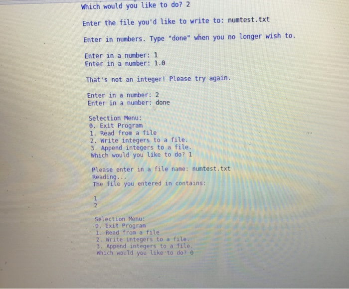open, read, write, and add on to f Your job is to