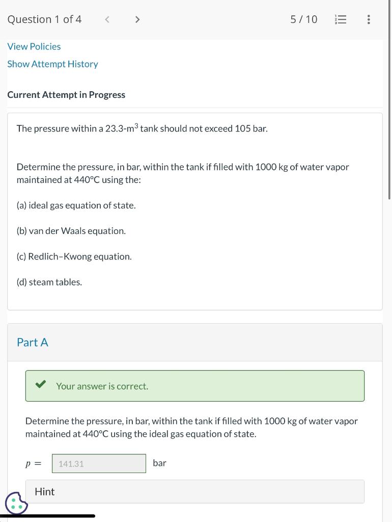 PLEASE ANSWER PART C AND D ONLY. CHEERS. Current Attempt in Progress