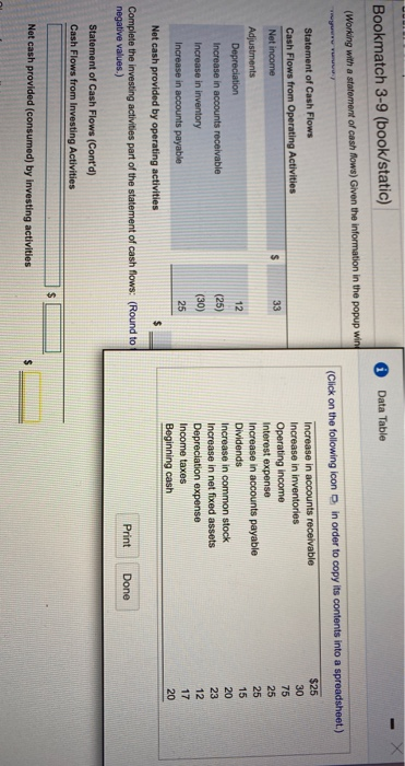  Bookmatch 3-9 (book/static) 0 Data Table (Working with a statement of